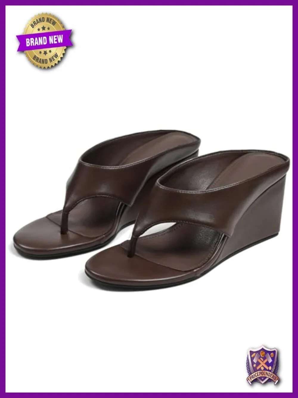 Wedge Sandals for Women Chunky Heel Open Round Toe Slip On Thong Sandals Cute